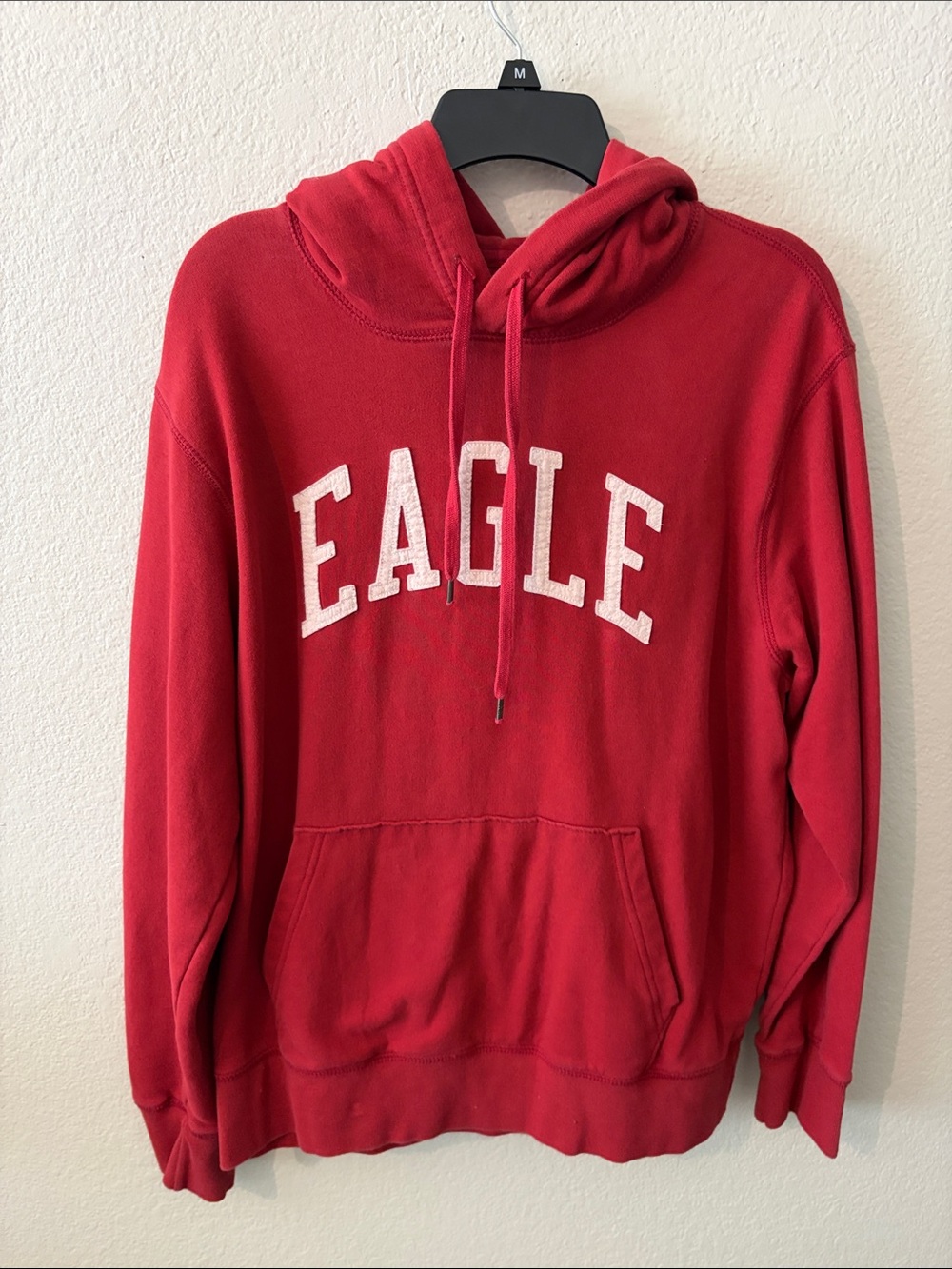 Men’s American Eagle Outfitters Red Crewneck Hoodie with White Logo Size M